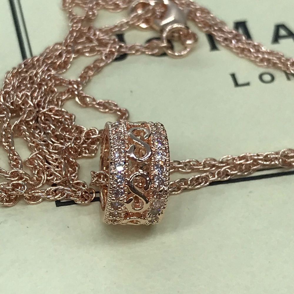 Rose Gold Plated CZ Necklace - Picture 4 of 6